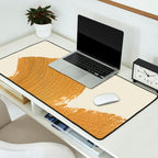 Abstract Paint Brush Stroke 1 - Gold Desk Mat Gallery Image 2