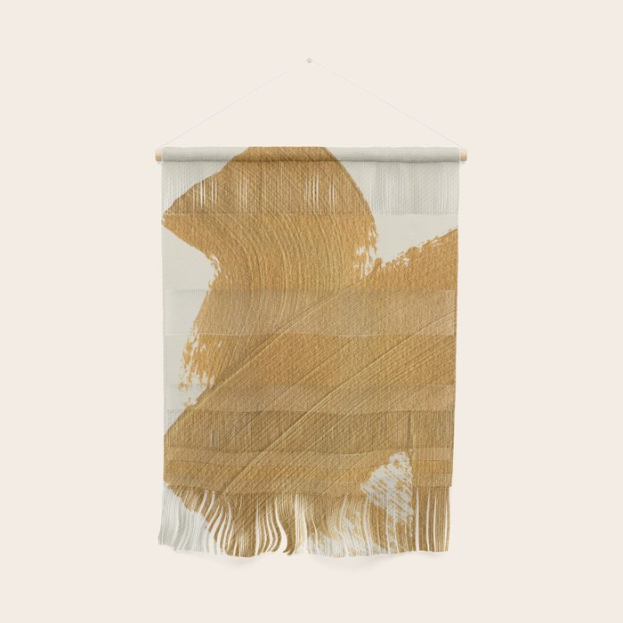 Abstract Paint Brush Stroke 1 - Gold Wall Hanging Gallery Image 1