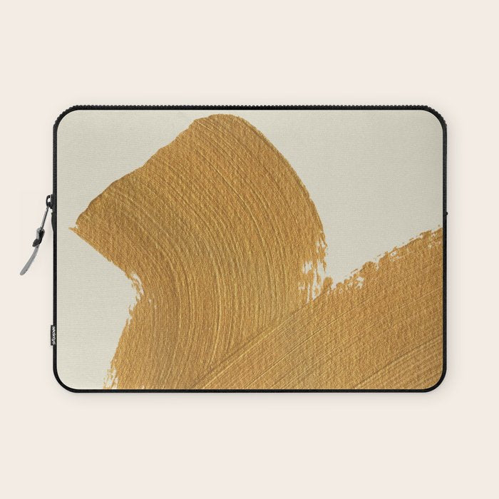 Abstract Paint Brush Stroke 1 - Gold Laptop Sleeve Gallery Image 1