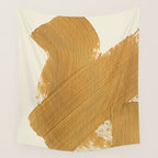 Abstract Paint Brush Stroke 1 - Gold Wall Tapestry Gallery Image 4