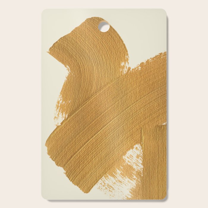 Abstract Paint Brush Stroke 1 - Gold Cutting Board Gallery Image 1