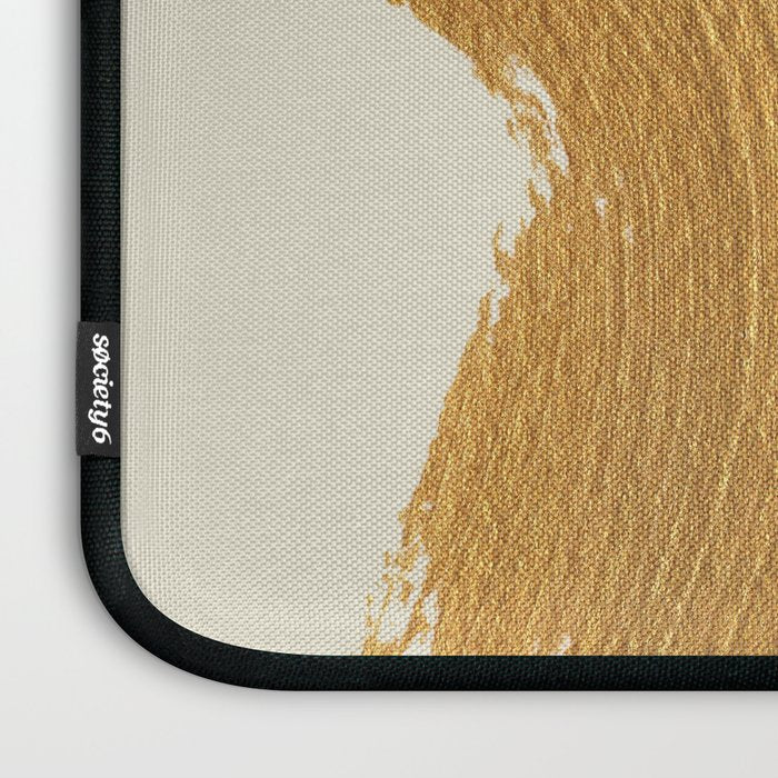 Abstract Paint Brush Stroke 1 - Gold Laptop Sleeve Gallery Image 3