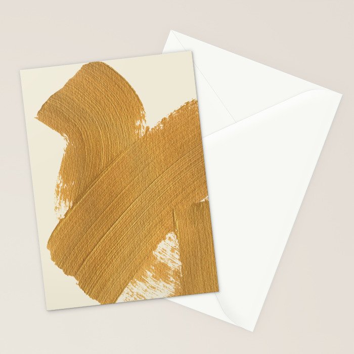 Abstract Paint Brush Stroke 1 - Gold Stationery Card Gallery Image 2