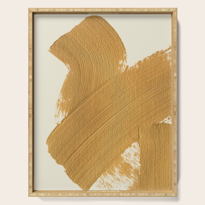 Abstract Paint Brush Stroke 1 - Gold Serving Tray Gallery Image 1