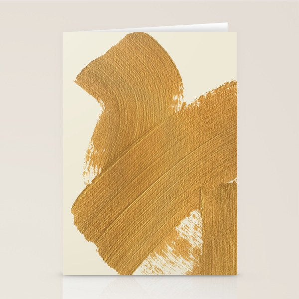 Abstract Paint Brush Stroke 1 - Gold Stationery Card Gallery Image 1
