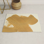 Abstract Paint Brush Stroke 1 - Gold Rug Gallery Image 1