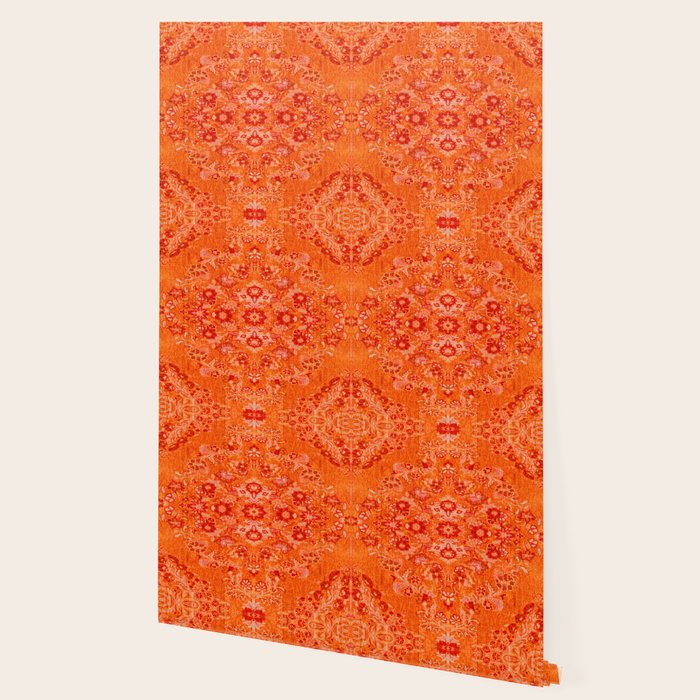 Orange Bohemian Oriental Heritage Traditional Vintage Moroccan Style Wallpaper Gallery Image 2