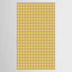 Gingham Check Pattern in Muted Mustard Yellow and Beige Tablecloth Gallery Image 2