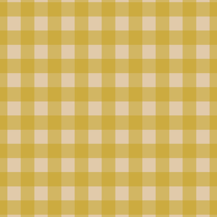 Gingham Check Pattern in Muted Mustard Yellow and Beige Coffee Mug Gallery Image 2