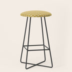 Gingham Check Pattern in Muted Mustard Yellow and Beige Stool Gallery Image 1