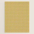 Gingham Check Pattern in Muted Mustard Yellow and Beige Jigsaw Puzzle Gallery Image 1