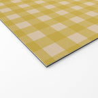 Gingham Check Pattern in Muted Mustard Yellow and Beige Welcome Mat Gallery Image 2