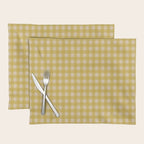 Gingham Check Pattern in Muted Mustard Yellow and Beige Placemat Gallery Image 1