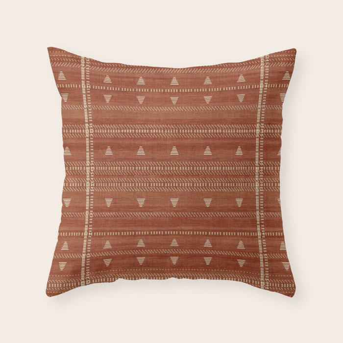 Heddle in Rust Throw Pillow Gallery Image 1