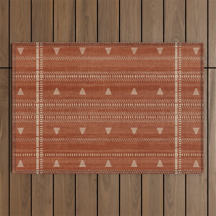 Heddle in Rust Outdoor Rug Gallery Image 1