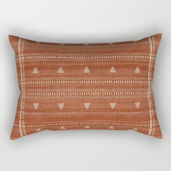 Heddle in Rust Rectangular Pillow Gallery Image 1