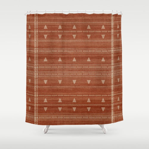 Heddle In Rust Shower Curtain