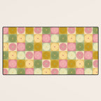 Retro Flowers Check Pattern XVII Desk Mat Gallery Image 3