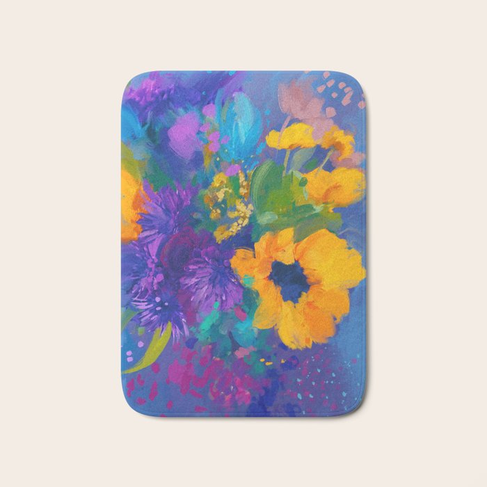 Bouquet In Blue Bath Mat Gallery Image 1