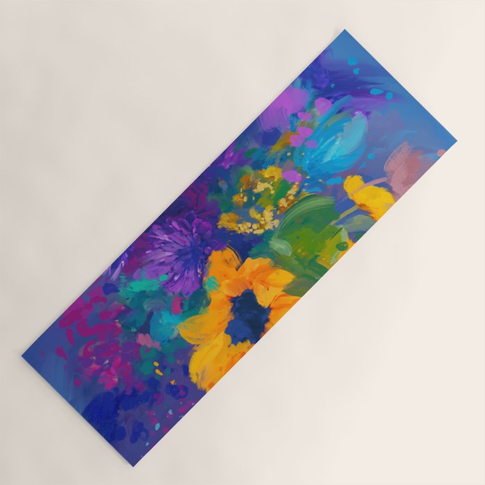 Bouquet In Blue Yoga Mat Gallery Image 1