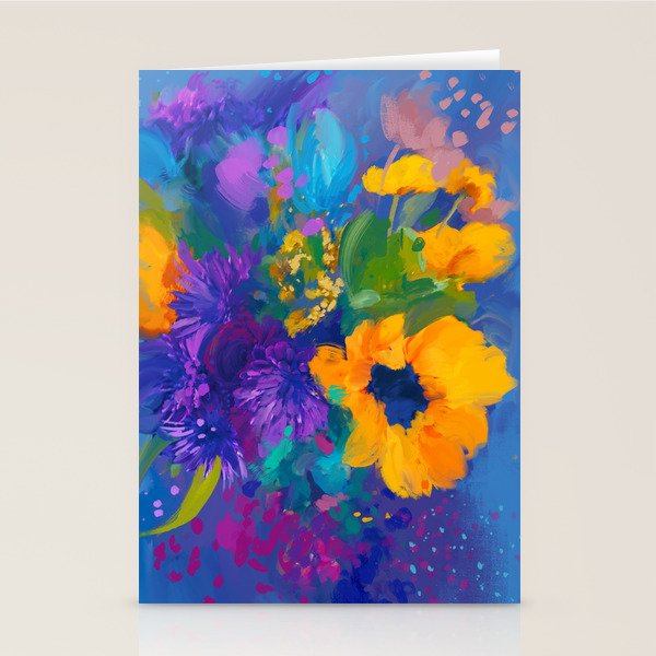 Bouquet In Blue Stationery Card Gallery Image 2