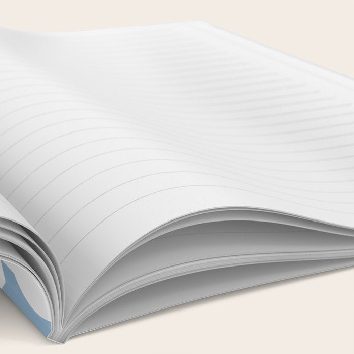 Mid Century Modern Baby Blue and White Abstract Loops Pattern Notebook Gallery Image 2