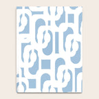 Mid Century Modern Baby Blue and White Abstract Loops Pattern Notebook Gallery Image 4