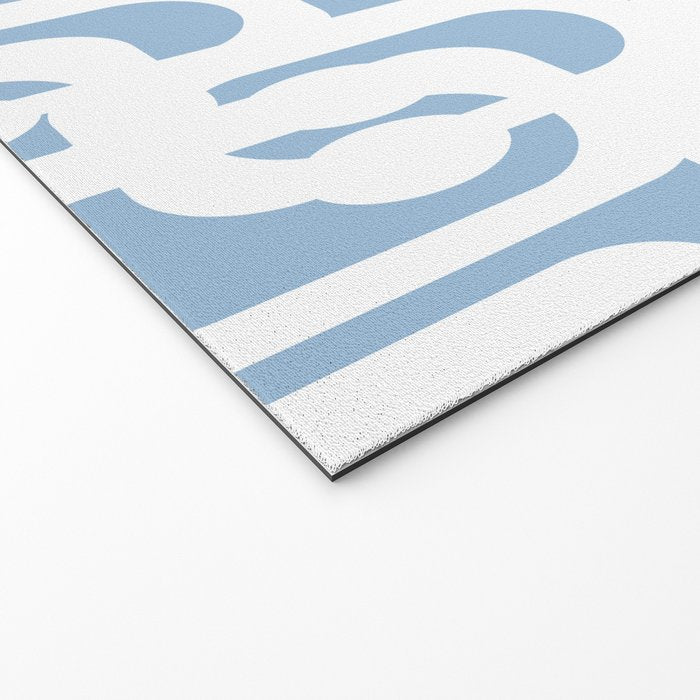 Mid Century Modern Baby Blue and White Abstract Loops Pattern Welcome Mat Gallery Image 2