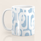 Mid Century Modern Baby Blue and White Abstract Loops Pattern Coffee Mug Gallery Image 3