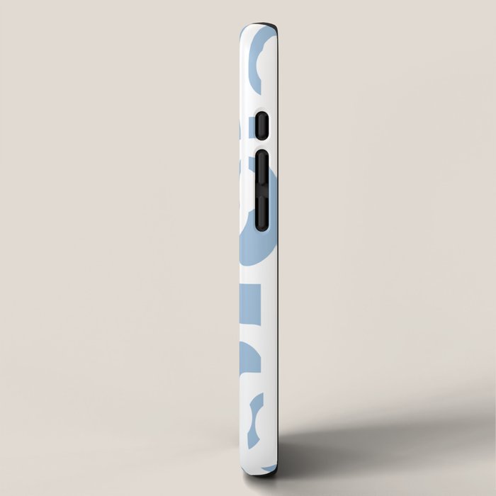 Mid Century Modern Baby Blue and White Abstract Loops Pattern iPhone Case Gallery Image 2