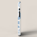 Mid Century Modern Baby Blue and White Abstract Loops Pattern iPhone Case Gallery Image 2
