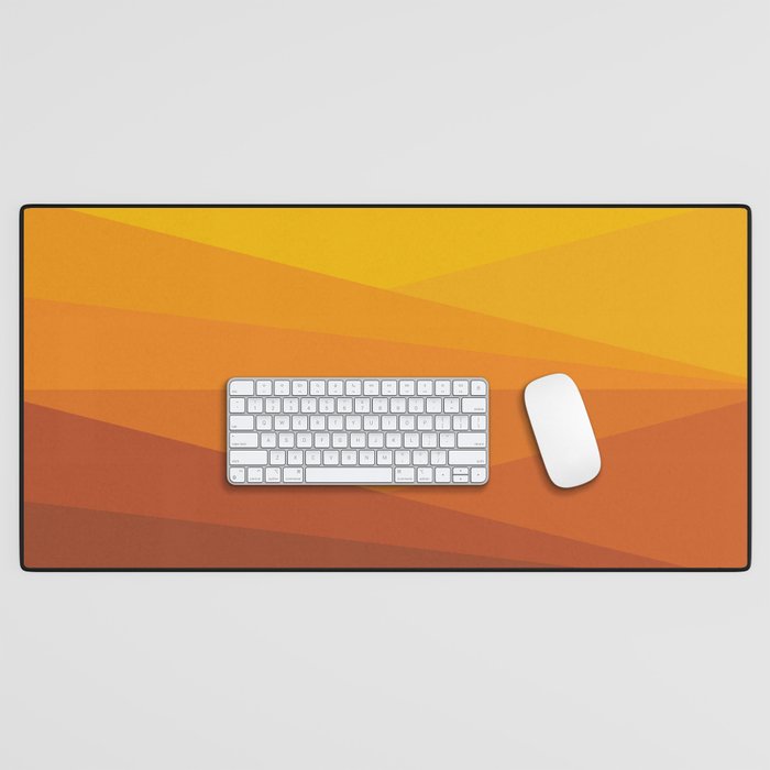Geometric Triangles XI Retro Orange Desk Mat Gallery Image 1