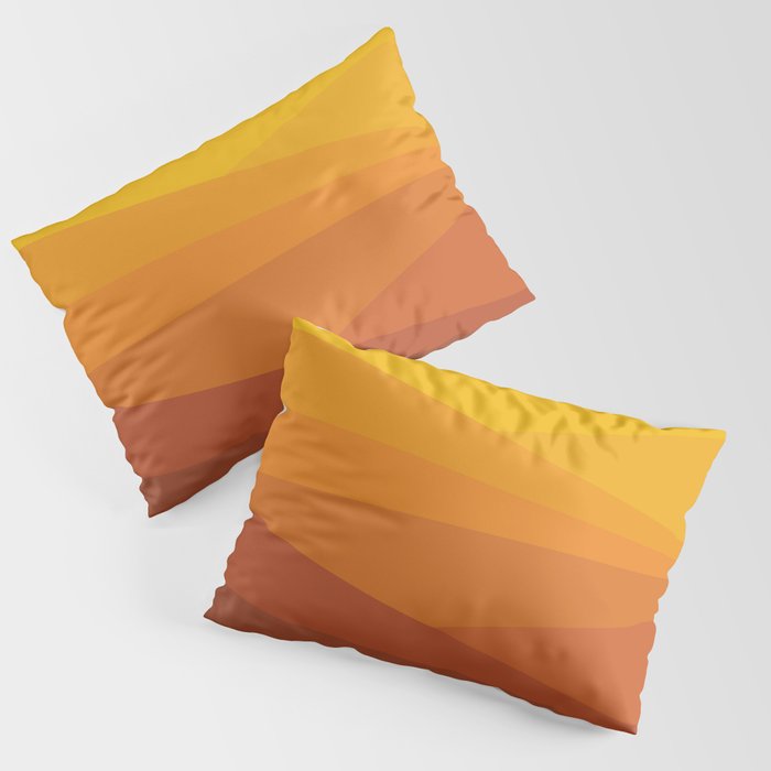 Geometric Triangles XI Retro Orange Pillow Sham Gallery Image 1