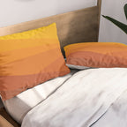 Geometric Triangles XI Retro Orange Pillow Sham Gallery Image 2