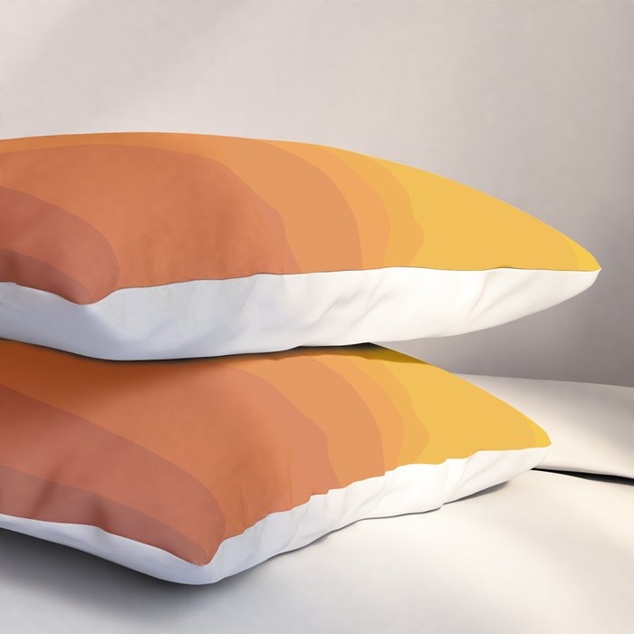 Geometric Triangles XI Retro Orange Pillow Sham Gallery Image 3