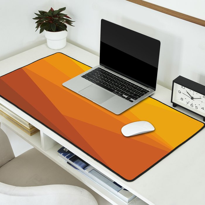 Geometric Triangles XI Retro Orange Desk Mat Gallery Image 2