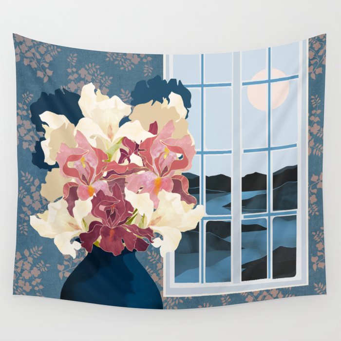 Cottage Iris View Wall Tapestry Gallery Image 1