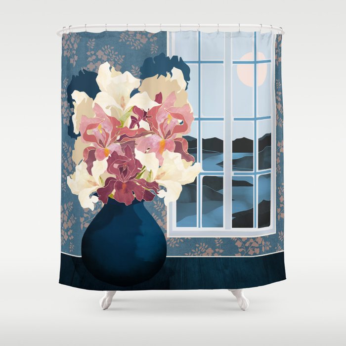 Cottage Iris View Shower Curtain Gallery Image 1