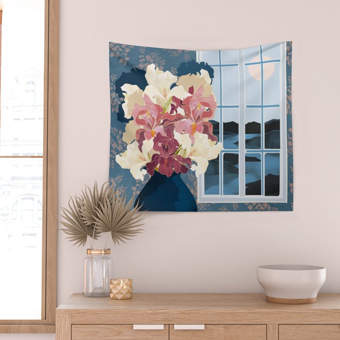 Cottage Iris View Wall Tapestry Gallery Image 2