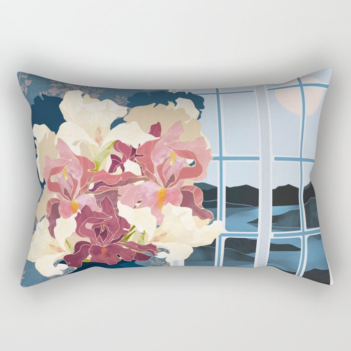 Cottage Iris View Rectangular Pillow Gallery Image 2
