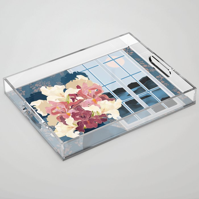 Cottage Iris View Acrylic Tray Gallery Image 1