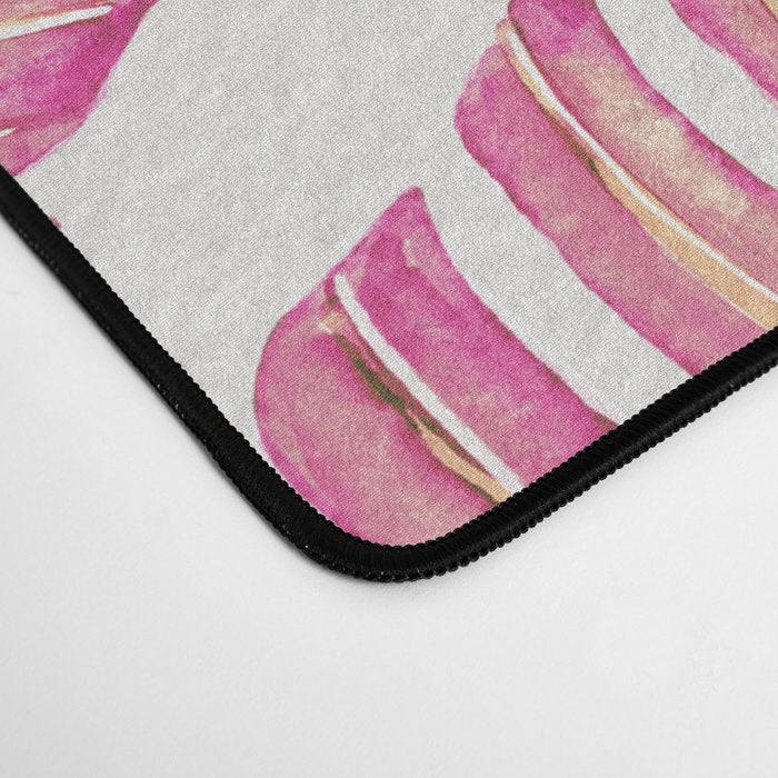 Watercolor Palm Leaves - Bright Pink Desk Mat Gallery Image 4