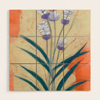 Minimal Lavender Floral Art Wood Wall Art Gallery Image 1