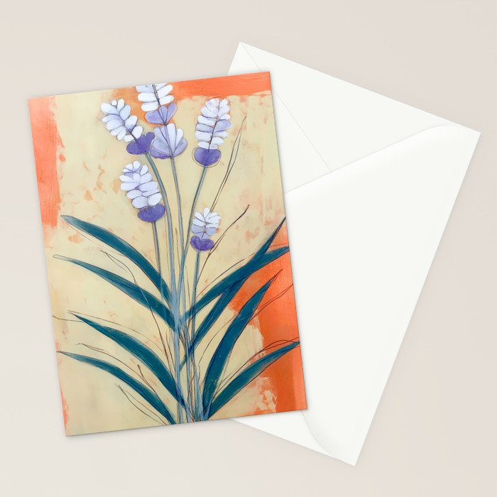 Minimal Lavender Floral Art Stationery Card Gallery Image 2
