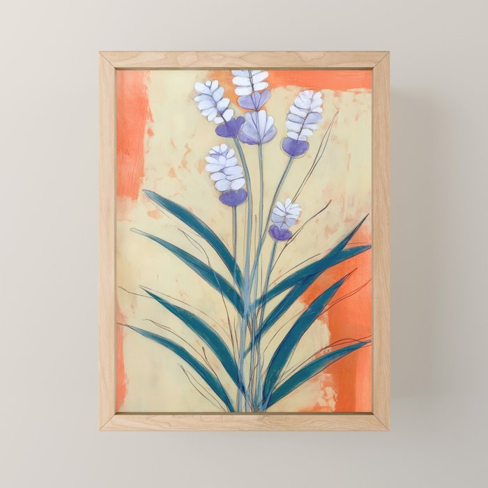 Minimal Lavender Floral Art Mini Art Print Gallery Image 1