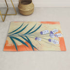 Minimal Lavender Floral Art Rug Gallery Image 1