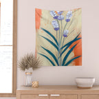 Minimal Lavender Floral Art Wall Tapestry Gallery Image 2