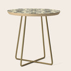 Gray, Black, Cream, Yellow & Red Sophisticated Floral Pattern Side Table Gallery Image 1
