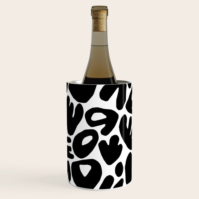 Abstract black and white organic nature art pattern Wine Chiller Gallery Image 1