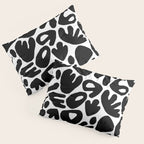 Abstract black and white organic nature art pattern Pillow Sham Gallery Image 3